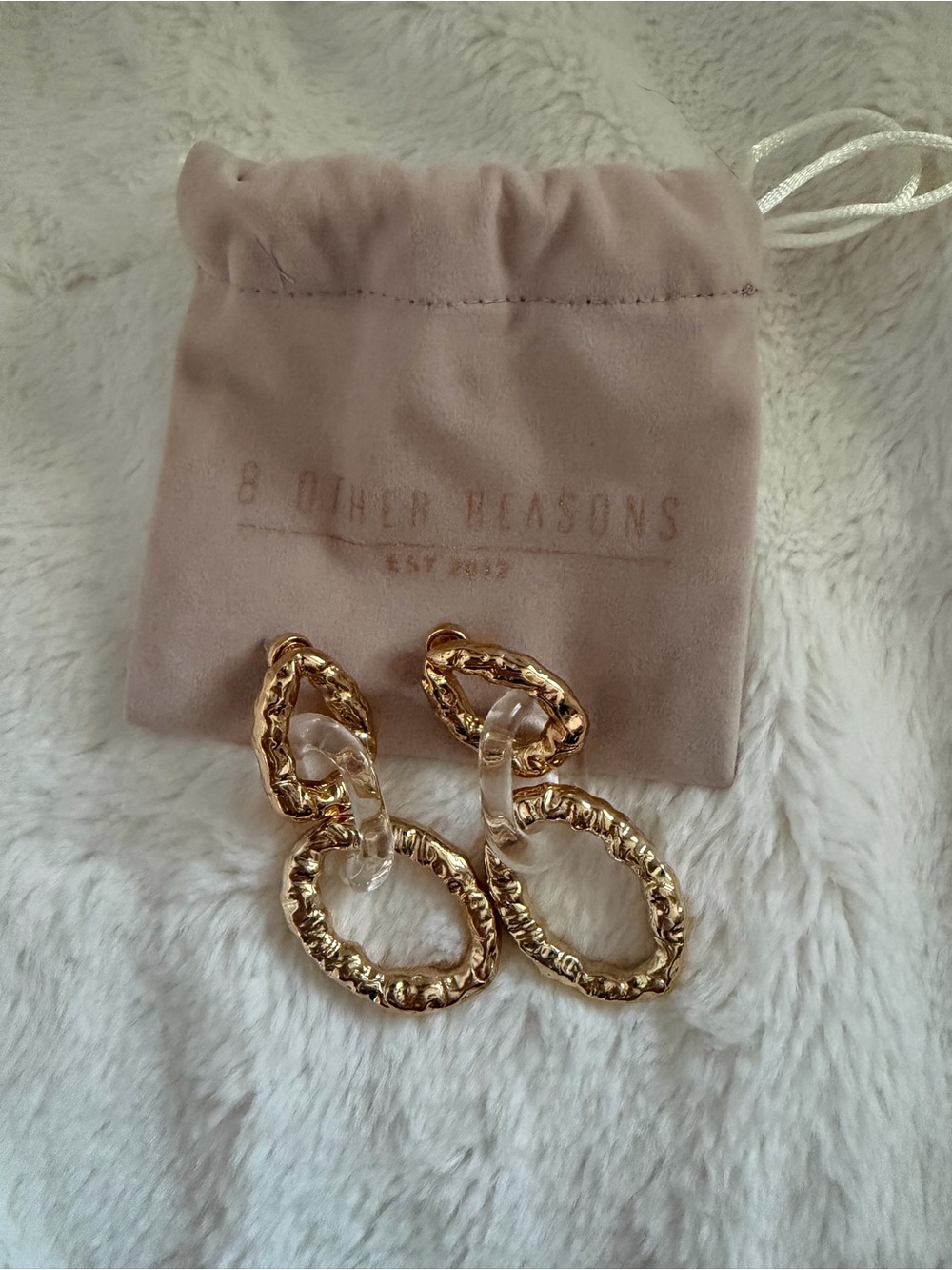 8 Other Reasons Textured Gold Linked Drop Earrings